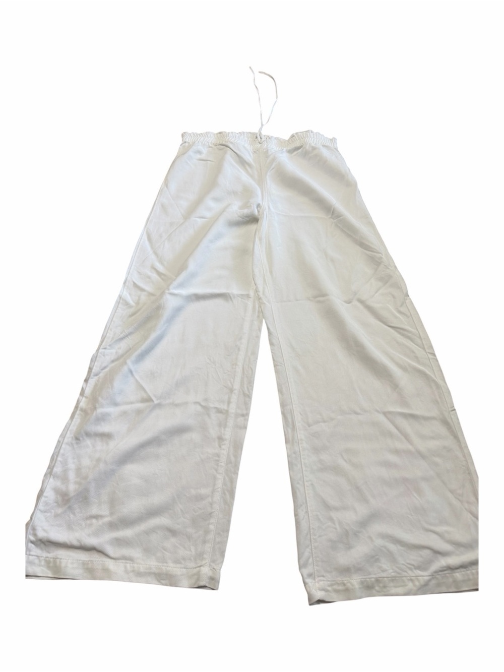 Wide Leg Women’s Lightweight Summer Pants Coldwater Creek White Elastic Size PM